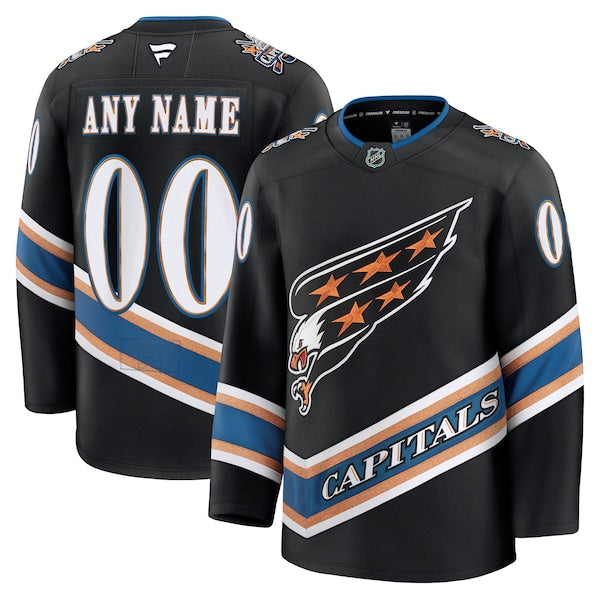 Washington Capitals  Alternate 50th Anniversary Premium Custom Jersey - Black/Red/White