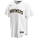 Milwaukee Brewers Nike Alternate Replica Custom Jersey - White