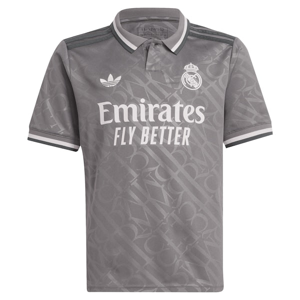 Vini Jr. Los Merengues adidas Originals Youth 2024/25 Third Replica Player Jersey - Charcoal