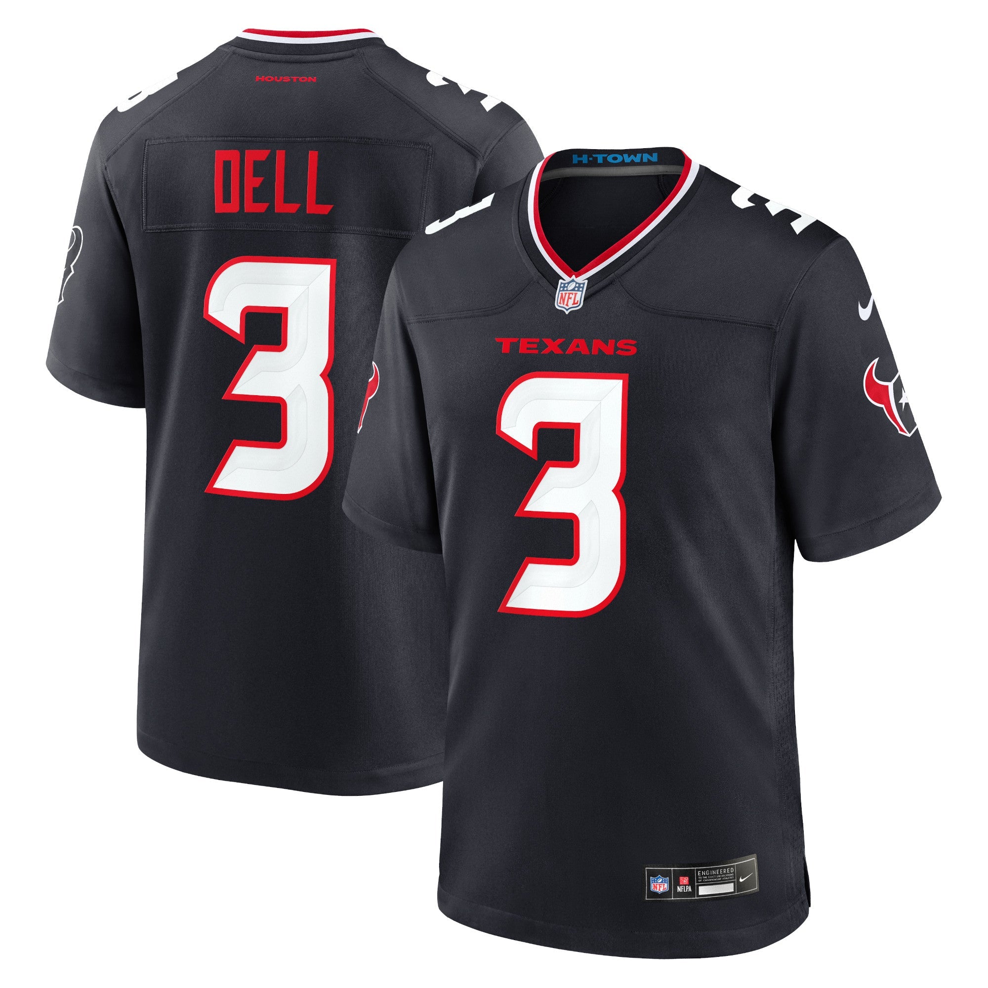 Tank Dell Houston Texans Nike Alternate Game Jersey -  Red/White/Navy