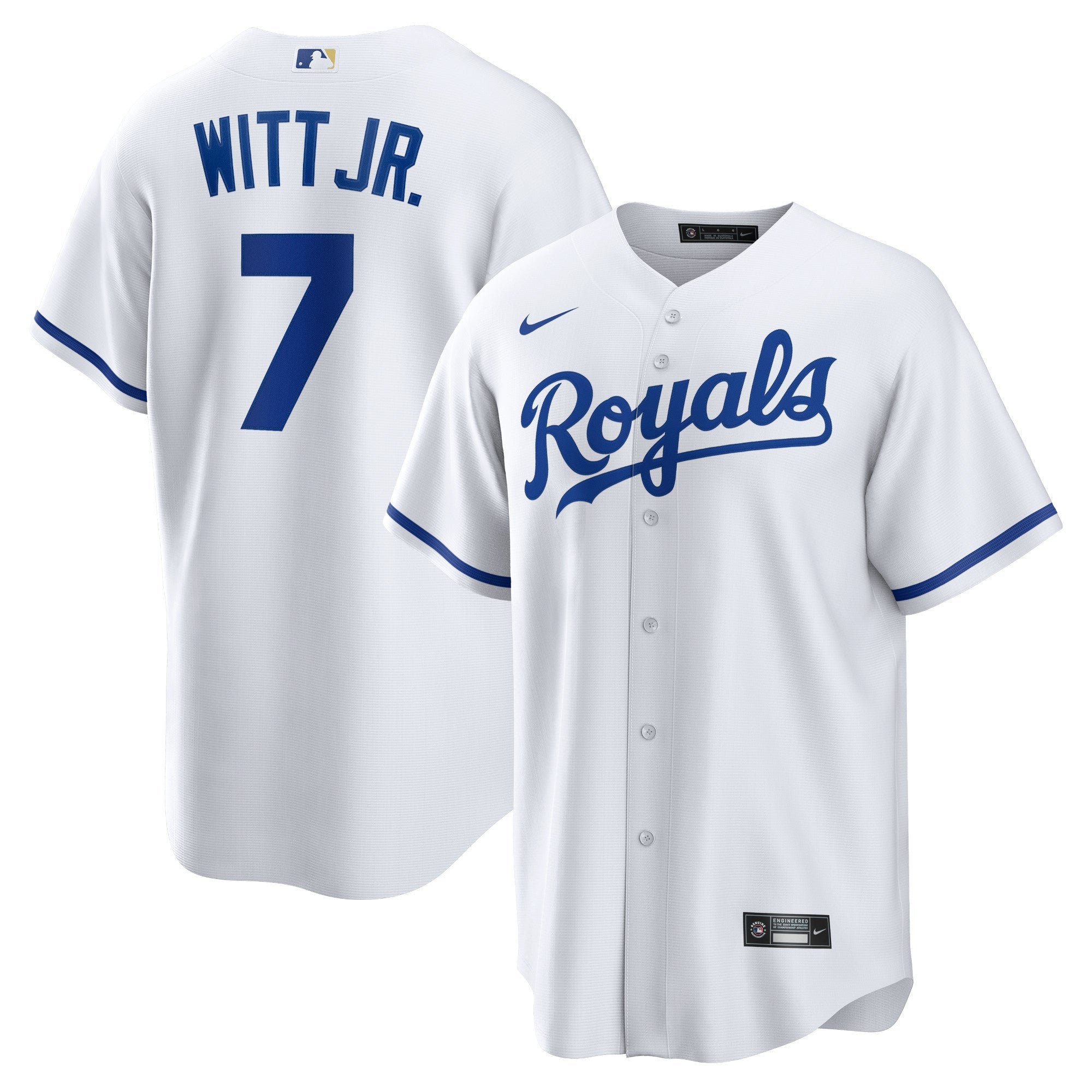 Bobby Witt Jr. Kansas City Royals Nike Alternate 2 Replica Jersey - Rush Blue/Gray/White