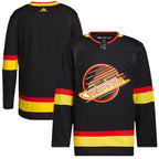 Vancouver Canucks adidas Men's Retro Primegreen Authentic Blank Jersey - Black