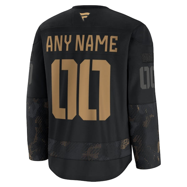Anaheim Ducks  2024 Military Appreciation Personalized Long Sleeve Practice Jersey - Black