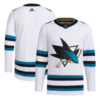 San Jose Sharks adidas Men's Away Primegreen Authentic Jersey - White