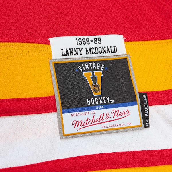 Lanny McDonald Calgary Flames Captain Patch 1988/89 Blue Line Player Jersey - Red