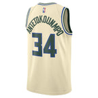 Giannis Antetokounmpo Milwaukee Bucks Nike Unisex 2025/26 Swingman Jersey - Cream - City Edition