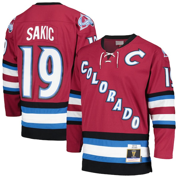 Joe Sakic Colorado Avalanche 2001/02 Blue Line Alternate Player Jersey - Burgundy