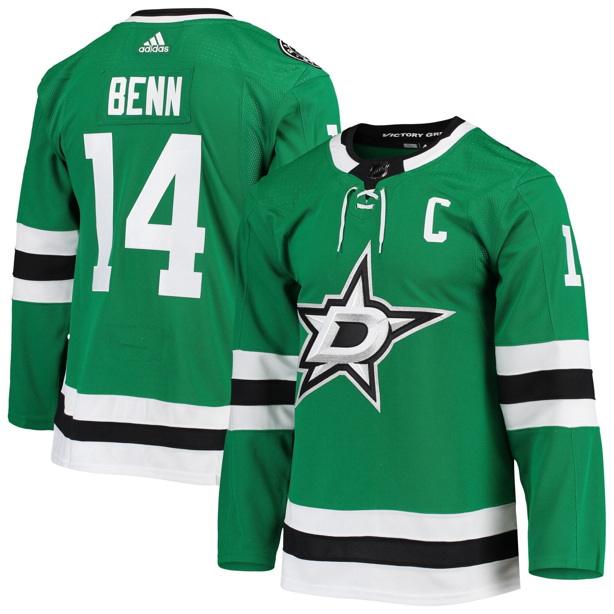 Jamie Benn Dallas Stars adidas Alternate Primegreen Authentic Player Jersey - Black/Kelly Green