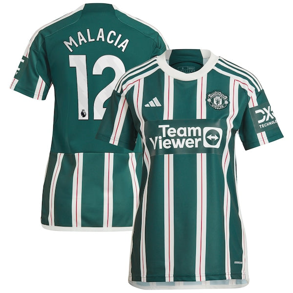 Tyrell Malacia Manchester United adidas Women's 2023/24 Away Replica Player Jersey - Green