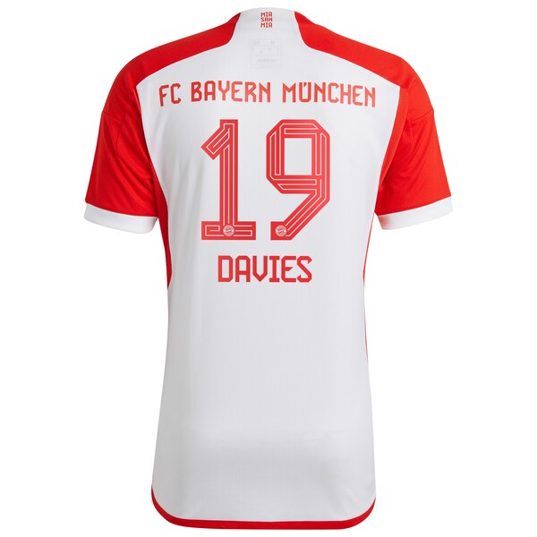 Alphonso Davies Bayern Munich adidas 2023/24 Home Replica Jersey - White