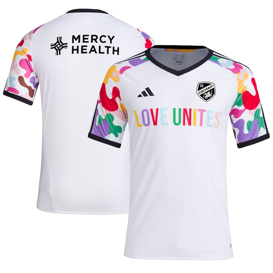 FC Cincinnati adidas 2023 Pride Pre-Match Top - White
