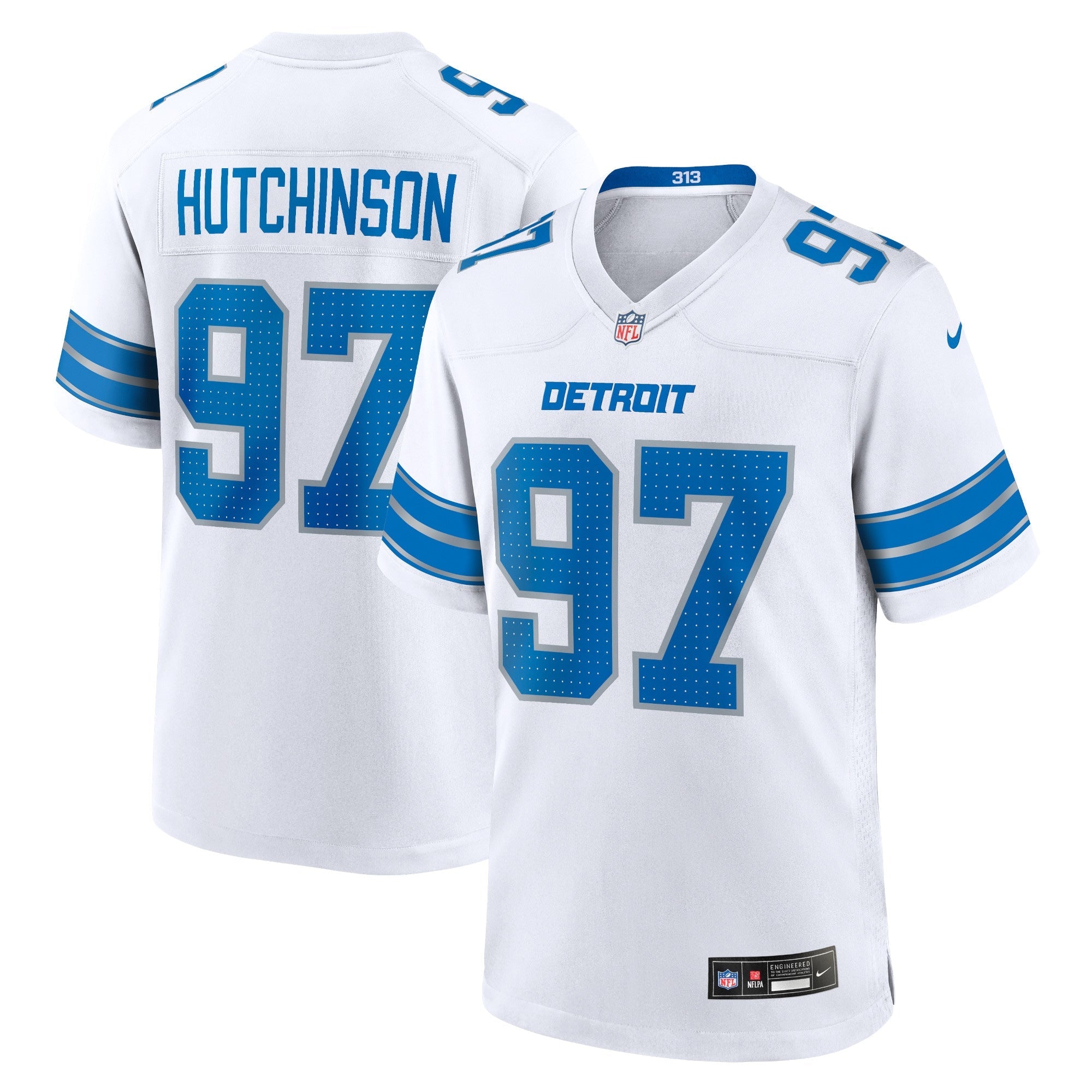Aidan Hutchinson Detroit Lions Nike Game Jersey - Blue/Black/White