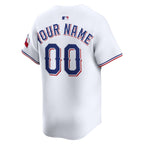Texas Rangers Nike Home Limited Custom Jersey - White