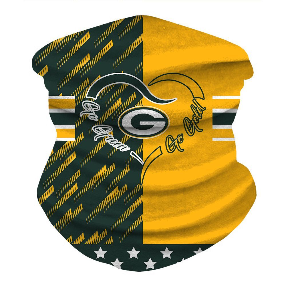 GREEN BAY PACKERS & FLAG FACE MASK BANDANAS