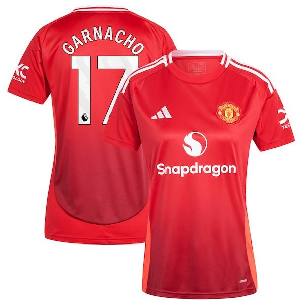 Alejandro Garnacho Manchester United adidas Women's 2024/25 Home Replica Player Jersey - Red