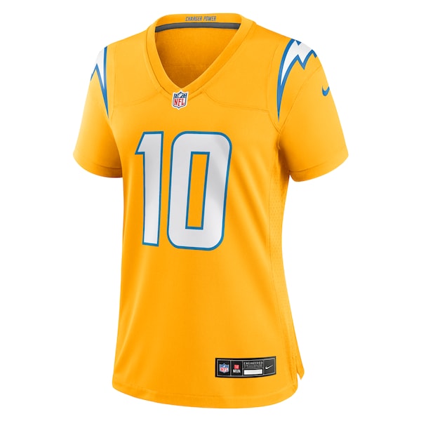 Justin Herbert Los Angeles Chargers Nike Women's Alternate Charger Power Game Jersey - Gold/Navy