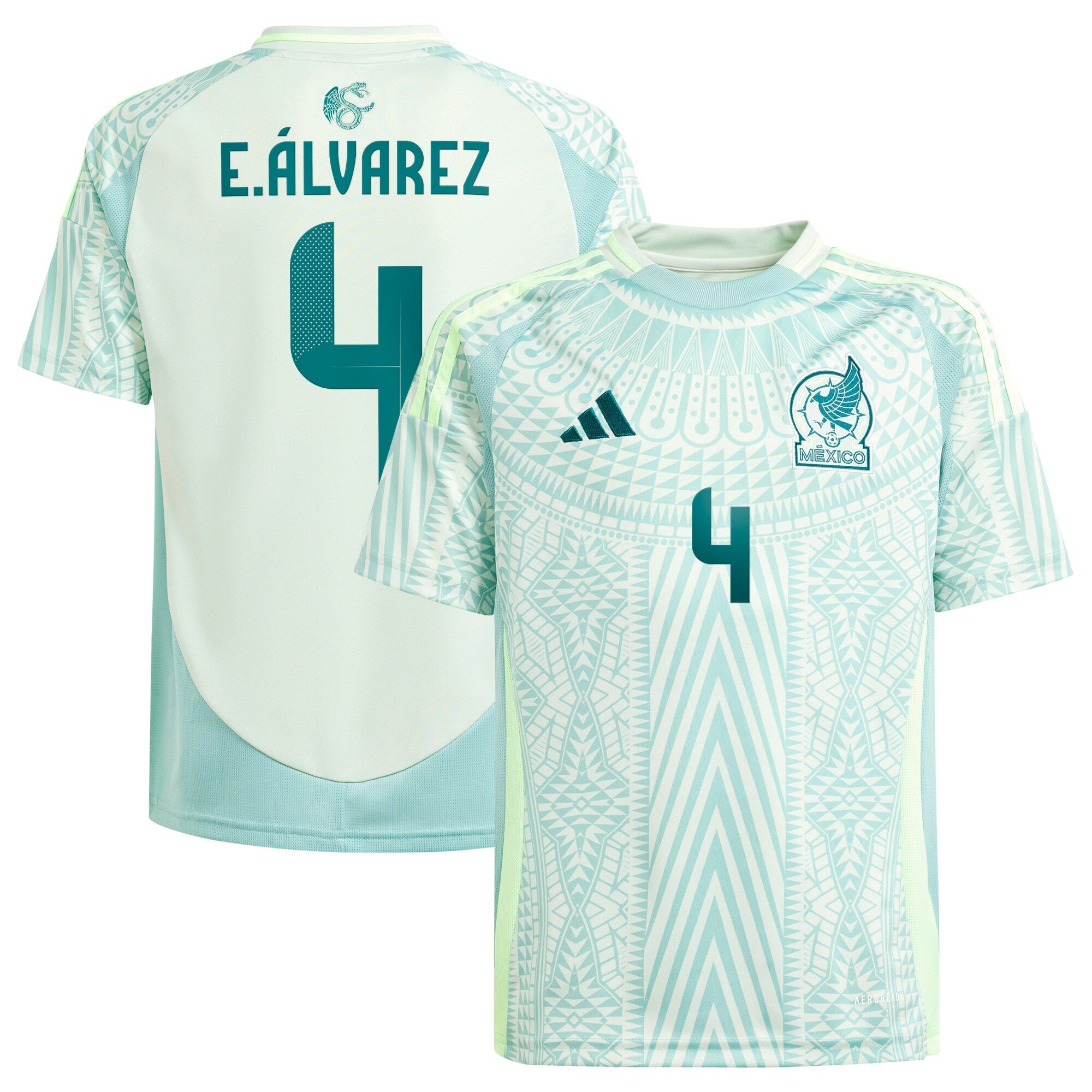Edson Alvarez Mexico National Team adidas Youth 2024 Home Replica Player Jersey - Burgundy/Green