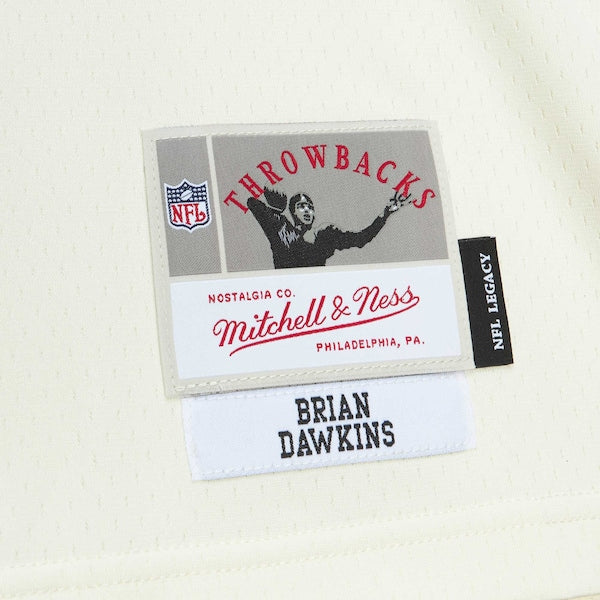 Brian Dawkins Philadelphia Eagles Chainstitch Legacy Jersey - Cream