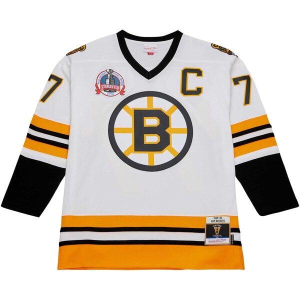 Ray Bourque Boston Bruins Captain Patch 1989/90 Blue Line Player Jersey - White