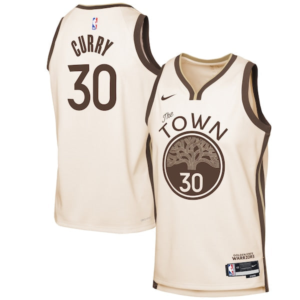 Stephen Curry Golden State Warriors Nike Youth 2025/26 City Edition Swingman Jersey - Tan