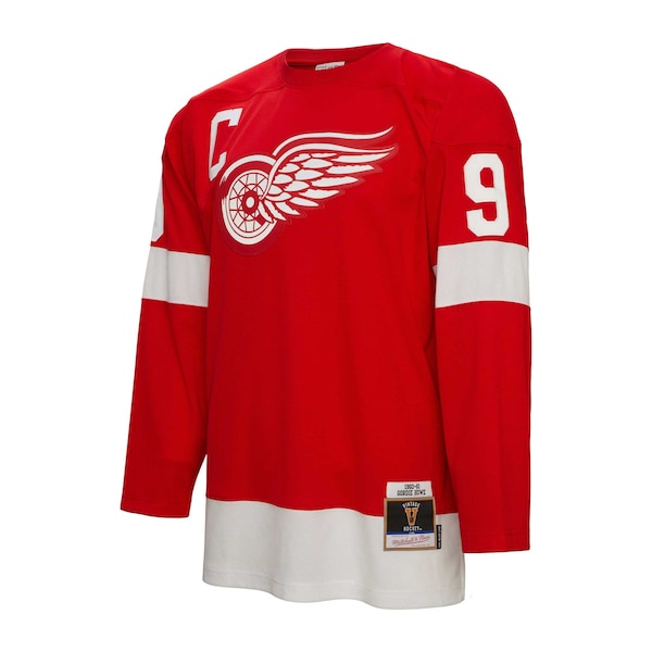 Gordie Howe Detroit Red Wings Big & Tall 1960 Captain Patch Blue Line Player Jersey - Red