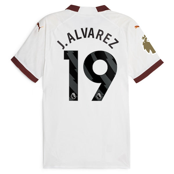 Julián Álvarez Manchester City Puma 2023/24 Away Authentic Player Jersey - White