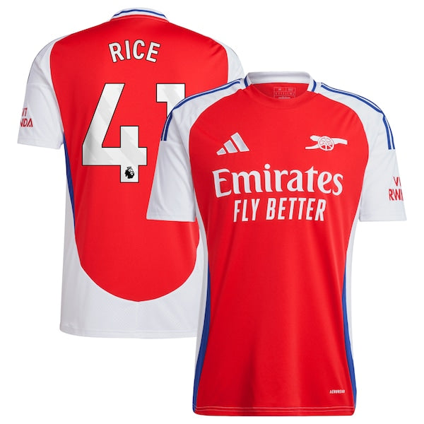 Declan Rice Arsenal adidas 2024/25 Home Replica Player Jersey – Red