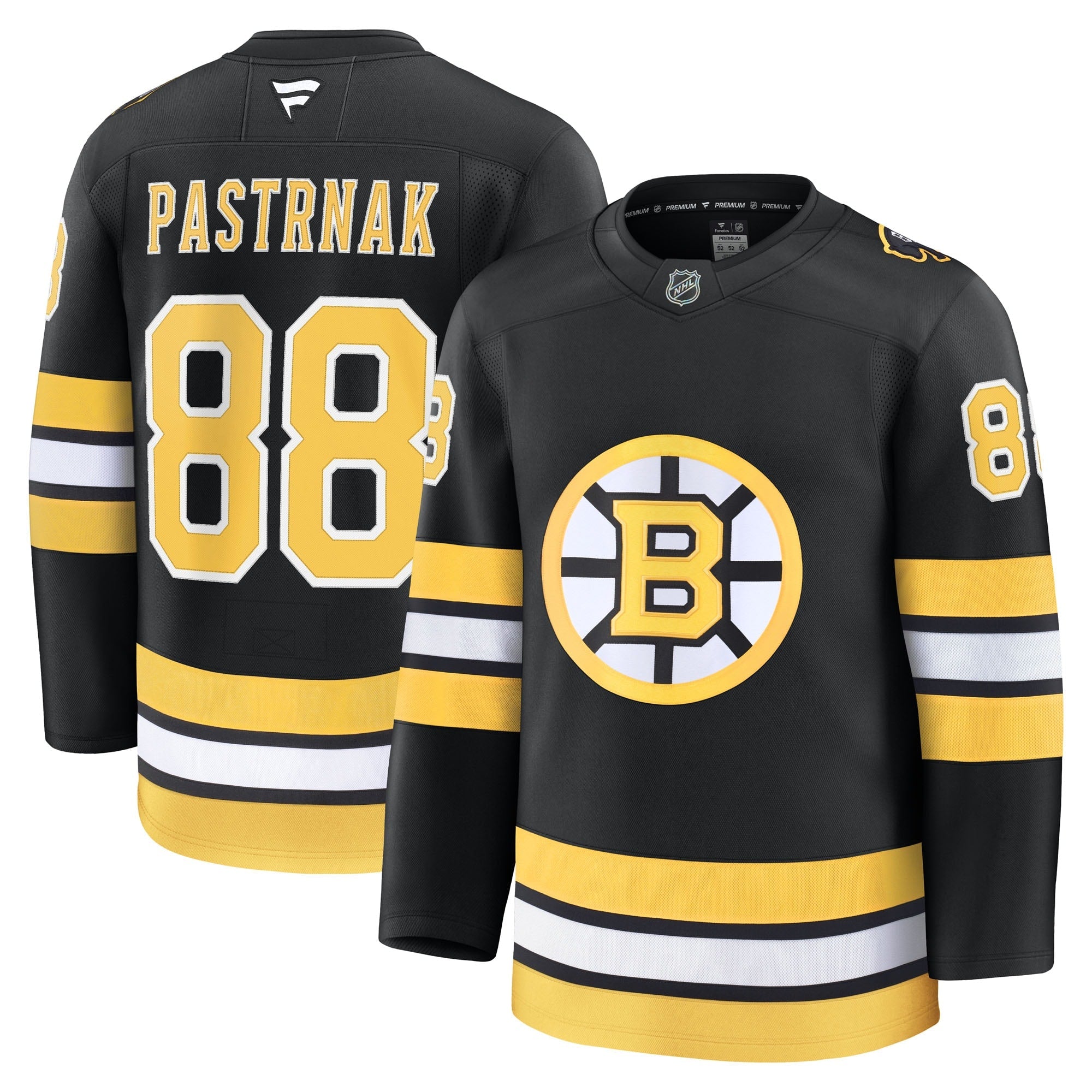 David Pastrnak Boston Bruins  Away Premium Player Jersey - White/Black