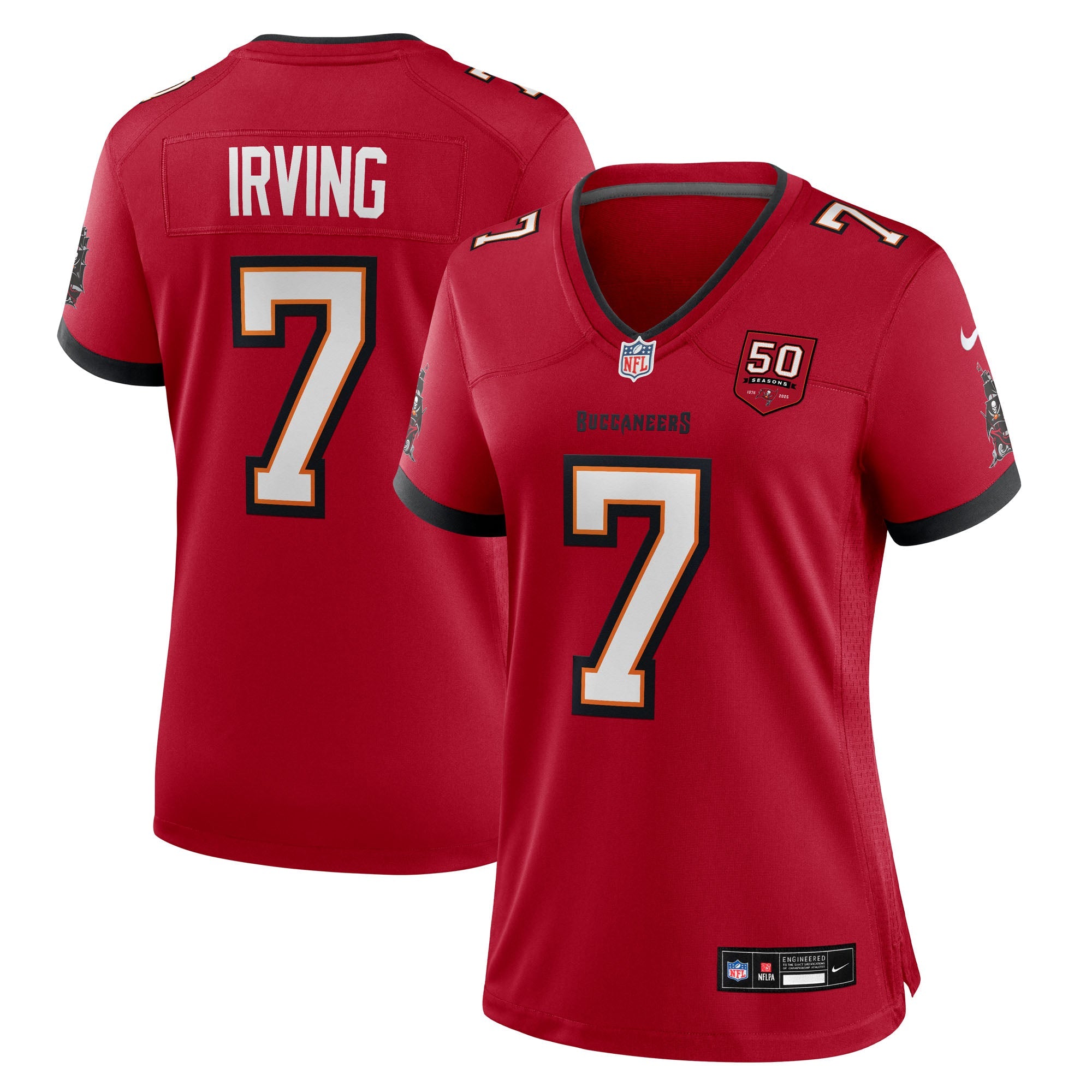 Bucky Irving '76 Tampa Bay Buccaneers Nike Women's 50th Season Game Jersey - White/Red/Creamsicle