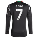 Bukayo Saka Arsenal adidas 2024/25 Away Replica Long Sleeve Player Jersey - Black