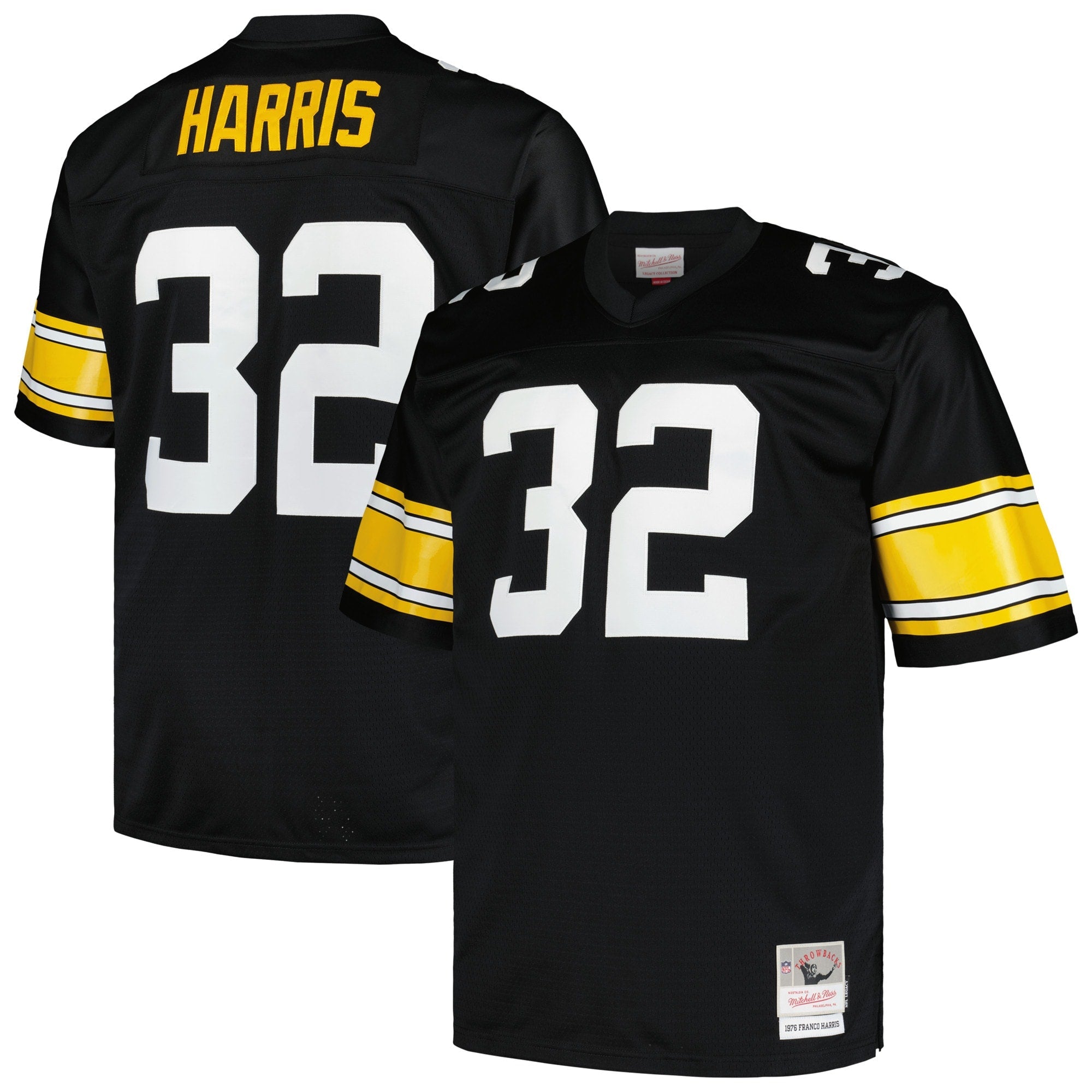 Franco Harris Pittsburgh Steelers Big & Tall 1976 Retired Player Replica Jersey - White/Black