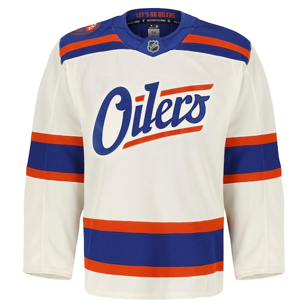 Edmonton Oilers  Alternate Authentic Pro Jersey - Light Beige/Royal
