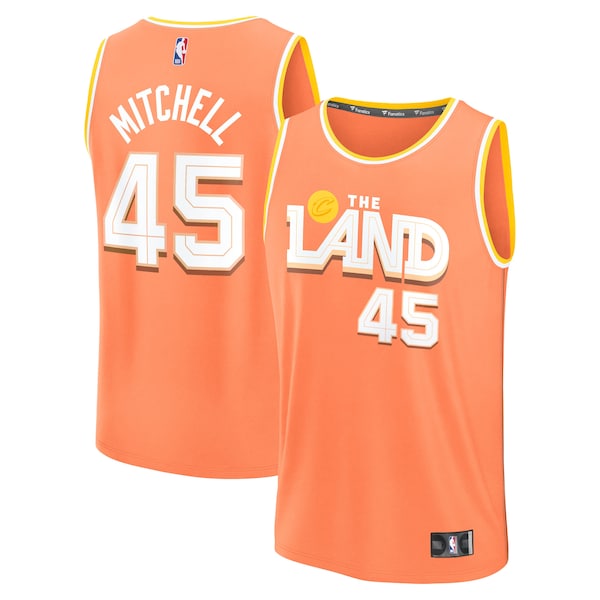 Donovan Mitchell Cleveland Cavaliers  Youth 2025/26 City Edition Fast Break Jersey - Orange