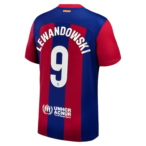 Robert Lewandowski Barcelona Nike 2023/24 Home Replica Jersey - Royal/Aqua/White