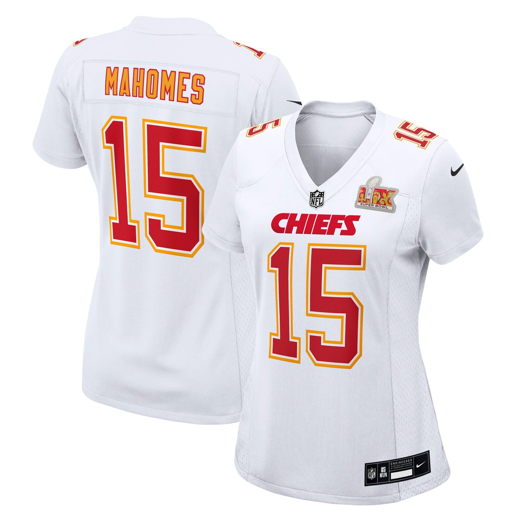 Patrick Mahomes Kansas City Chiefs Nike Women's Super Bowl LIX Fashion Game Jersey - Carbon Black/White