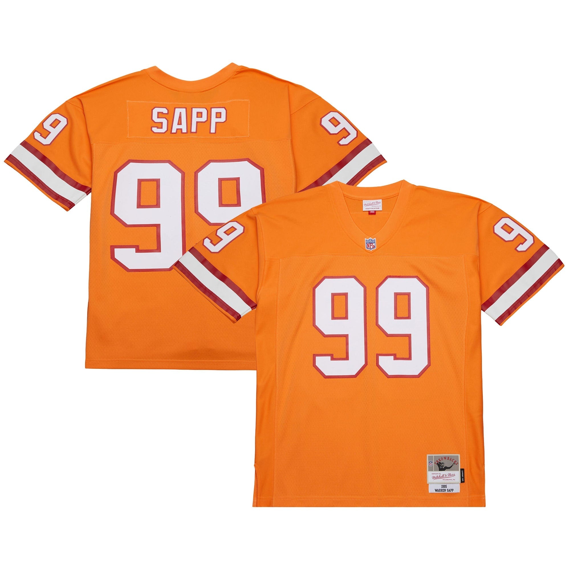 Warren Sapp Tampa Bay Buccaneers  2002 Legacy Replica Jersey - Red/Orange