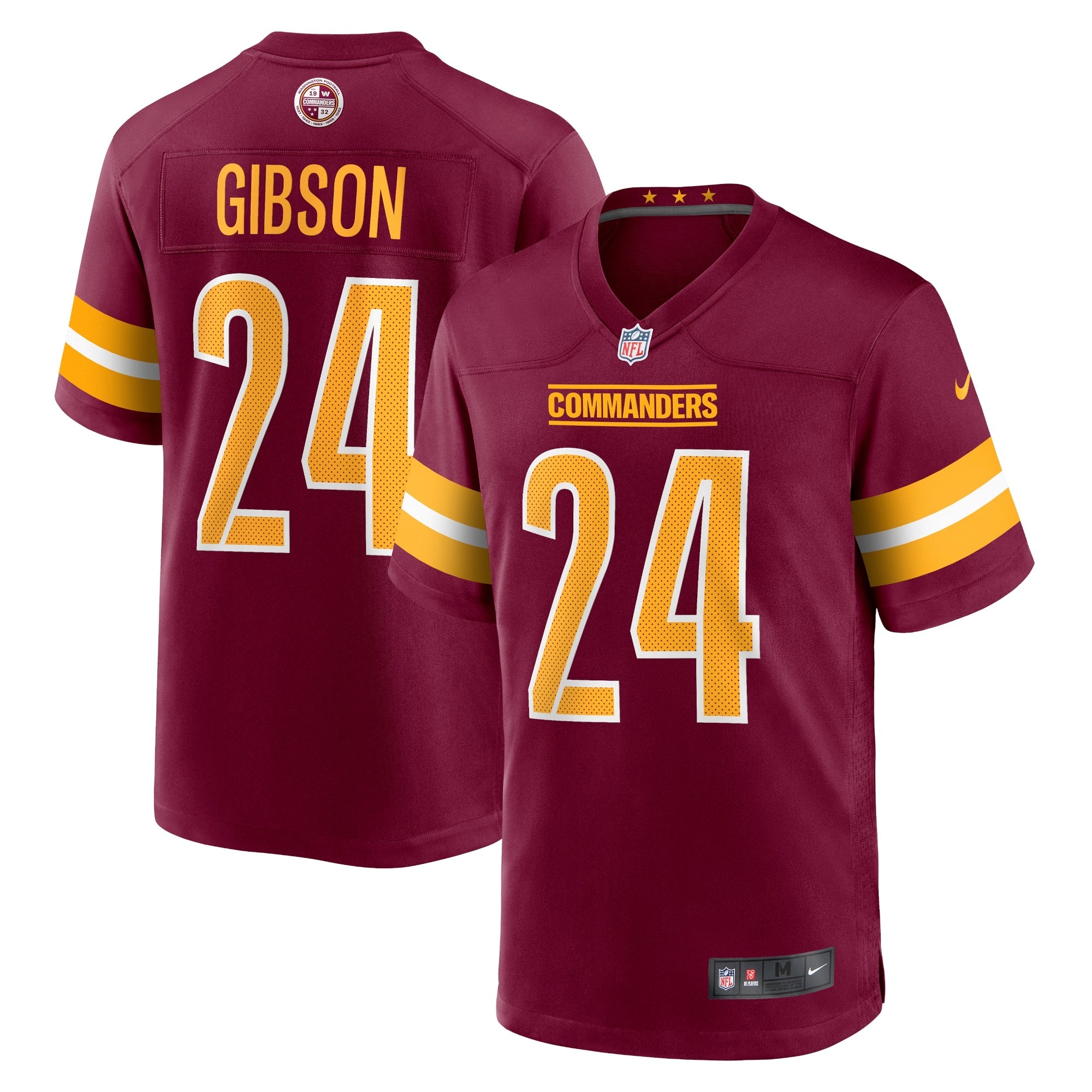 Antonio Gibson Washington Commanders Nike Game Jersey - White/Black/Burgundy
