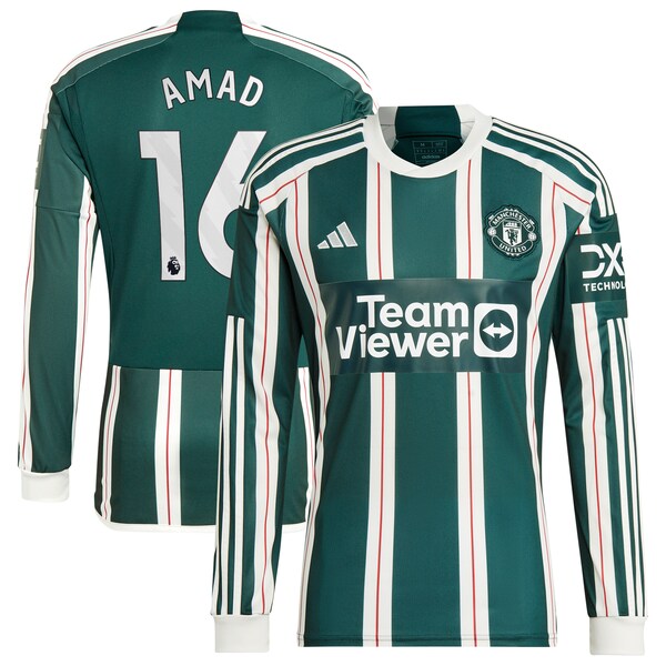 Amad Diallo Manchester United adidas Long Sleeve Replica Player Jersey – Green
