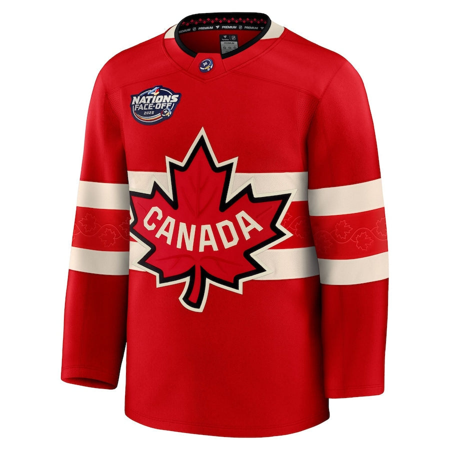 Men's Team Canada 4 Nations Face-Off Premium Blank Jersey 2025 - Red