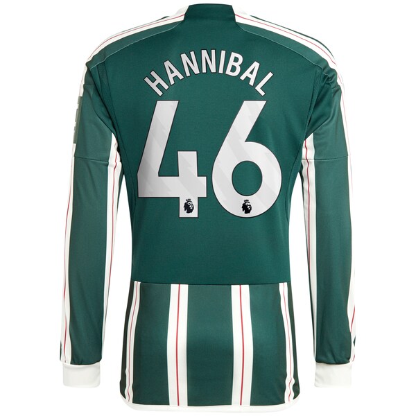 Hannibal Mejbri Manchester United adidas Long Sleeve Replica Player Jersey – Green