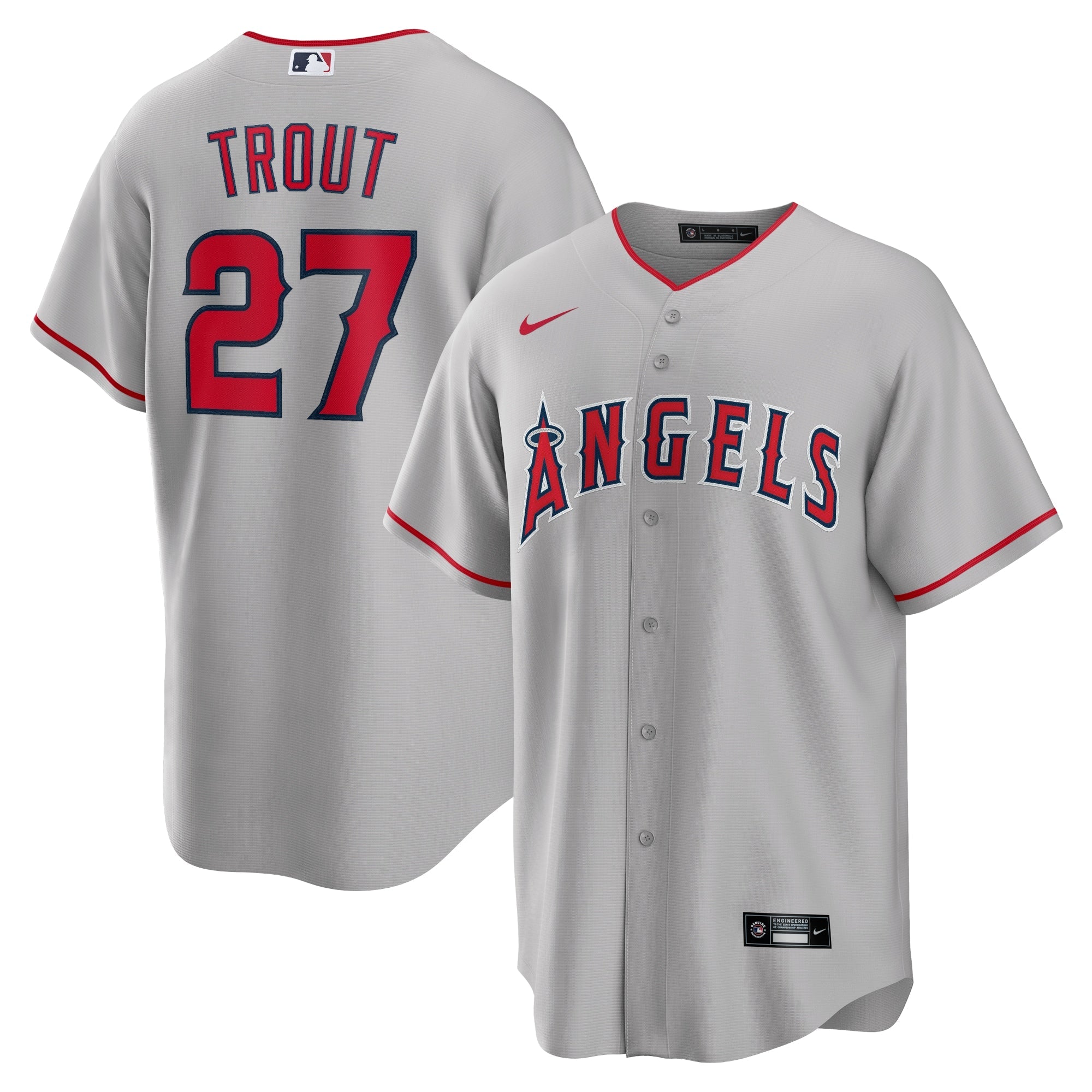 Mike Trout Los Angeles Angels Nike Alternate Replica Player Name Jersey - Red/Silver/White