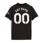 Manchester City Puma Youth 2025/26 Away Replica Custom Jersey - Black/Green/Light Blue