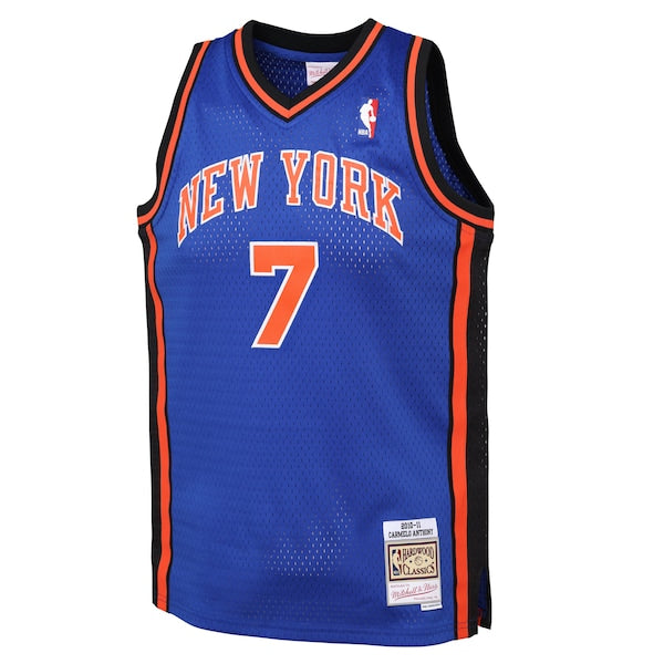 Men's Carmelo Anthony New York Knicks 2010/11 Hardwood Classics Swingman Jersey - Blue
