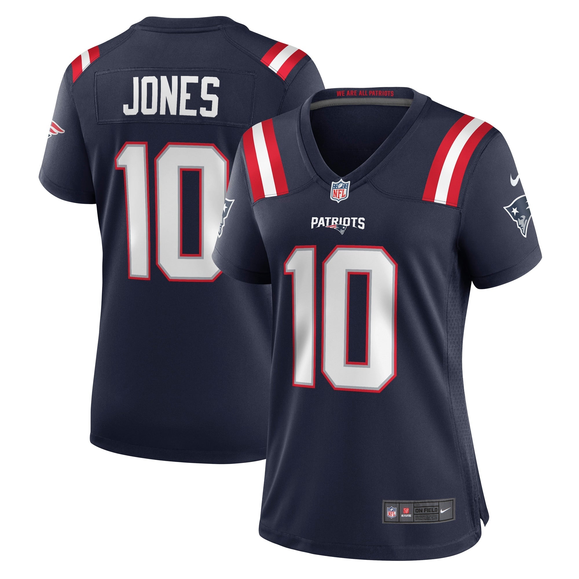 Mac Jones New England Patriots Nike Women's Player Jersey - White/Navy