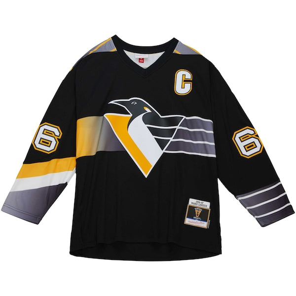 Mario Lemieux Pittsburgh Penguins Captain's Patch 1996/97 Blue Line Player Jersey - Black