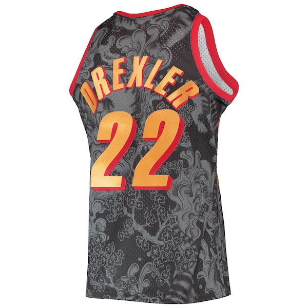 Clyde Drexler Portland Trail Blazers Hardwood Classics 1991/92 Lunar New Year Swingman Jersey - Black