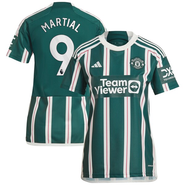Anthony Martial Manchester United adidas Women's 2023/24 Away Replica Player Jersey - Green/Red