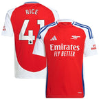 Declan Rice Arsenal adidas Youth 2024/25 Home Replica Player Jersey – Red