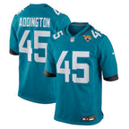 Tucker Addington Jacksonville Jaguars Nike Team Game Jersey -  Teal