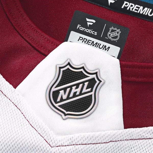 Nathan MacKinnon Colorado Avalanche  Away Premium Jersey - White/Navy/Burgundy